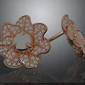 Elegant Rose Gold Flower Shaped Earrings With Sparkling Diamonds And Central Gemstone