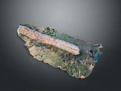Detailed 3D Terrain Model With Mountain Ridges Vegetation And Realistic Landform Features 3d model