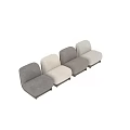 Comfortable Beige Fabric Single Sofa With Modern Minimalist Wooden Base Design