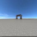 Traditional Chinese Paifang Archway With Tiled Roof And Stone Pillars Under Blue Sky
