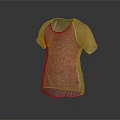 Pink Short Sleeve Knit Top With Striped Texture And Casual Design
