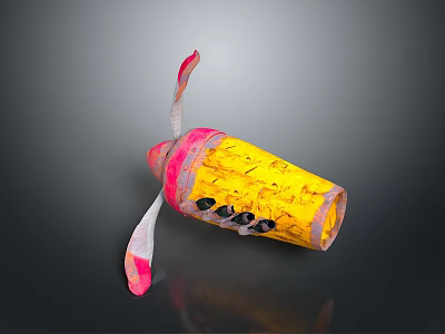 Yellow And Pink Portable Electronic Speaker With Black Control Buttons And Audio Features 3d model