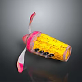 Yellow And Pink Portable Electronic Speaker With Black Control Buttons And Audio Features