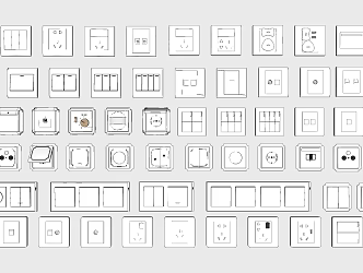 Modern switch socket panel combination 3d model