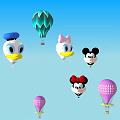 Fun Amusement Equipment with Cartoon Character Hot Air Balloons and Colorful Patterns