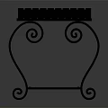 Decorative Metal Stand With Tray Top Lower Shelf And Scroll Iron Frame Design