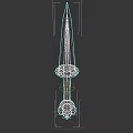 Medieval Spear Weapon With Wooden Handle Metal Tip And Decorative Blue Accents