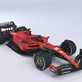Red Formula 1 Racing Car With Aerodynamic Body Shell And Mission Winnow Logos