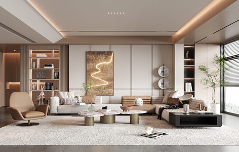 modern living room 3d model