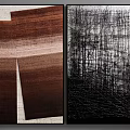 Abstract Wall Art with Brown Layered Texture and Black White Line Pattern 3d model