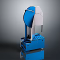 Blue Mobile Industrial Cutting Machine With Circular Saw And Wheels