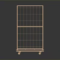 Stylish Golden Metal Grid Cart With Wheels And Two Shelves For Storage