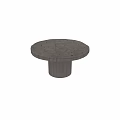 Round Wooden Dining Table With Unique Textured Top And Cylindrical Base 3d model