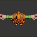 Cartoon Character With Red Hair And Braided Orange Beard Green Shirt Purple Pants Arms Outstretched