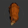 Low Poly Orange Guinea Pig Standing On Dark Background With Shiny Reflection 3d model