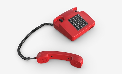 Telephone 2 Cartoon Telephone Old-fashioned Landline Telephone 3d model