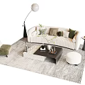 Modern Sofa Coffee Table Combination Sofa Coffee Table 3d model