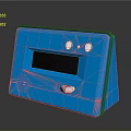 Blue Electronic Device Featuring Screen Control Buttons And Speaker Design
