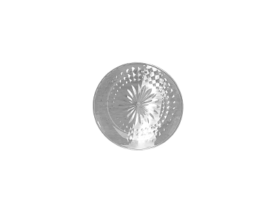 Elegant Silver Round Decorative Plate With Hammered Texture And Central Pattern 3d model