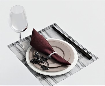 Modern Tableware Tea Set Tea Plate Saucer Chopsticks Placemat 3d model