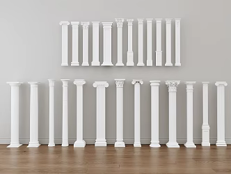 French Column Roman Column Cylindrical Stigma Gypsum Component European Classical Roman Column 3d model