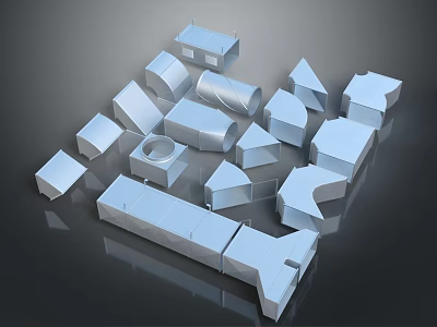 White Geometric Shape Models With Various Cubes Cylinders Cones And Prisms 3d model