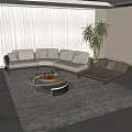 Modern Sofa Coffee Table Combination Minotti Multi-Person Sofa Multi-Person Sofa Single Person Sofa 3d model