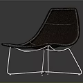 Stylish Modern Brown Wicker Chair With Curved Design And Metal Frame