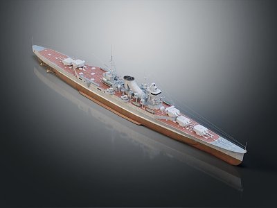 modern warship 3d model