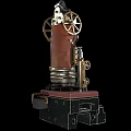 Vintage Industrial Equipment With Intricate Metal Structure Gauges And Mechanical Wheels