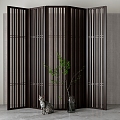 New Chinese-style screen partition 3d model