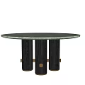 Minotti Miloti Dining Table End View Table 3d model