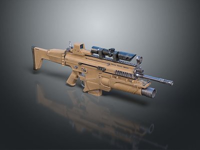 modern rifle semi-automatic rifle combat rifle battle rifle 3d model