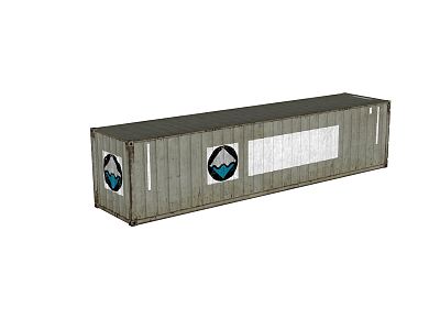 Modern Container Cargo Box Iron Box Transport Box Iron Bucker model