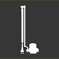Game Film Character With Shiny Silver Mechanical Parts And Metal Rod Joints