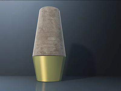 Sleek Modern Table Lamp With Gray Textured Shade And Gold Metallic Base 3d model