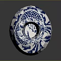 Blue and White Handcrafted Sculpted Vase with Intricate Floral Patterns