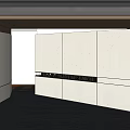 Modern Front Desk Reception Area With Minimalist Wall Design And Soft Lighting 3d model
