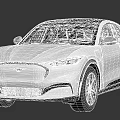 White Electric SUV With Pony Logo Sleek Headlights And Aerodynamic Body Design