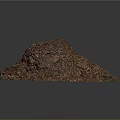 Natural Brown And Green Debris Pile With Crushed Texture On Gray Background