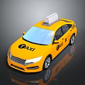 Yellow Taxi Cab With Roof Sign And Side TAXI Lettering