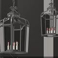 Modern Metallic Frame Glass Chandeliers With Stylish Candle Shaped Bulbs Design