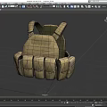 Game Movie Character Wearing Brown Military Style Tactical Vest With Multiple Pockets And Thick Straps