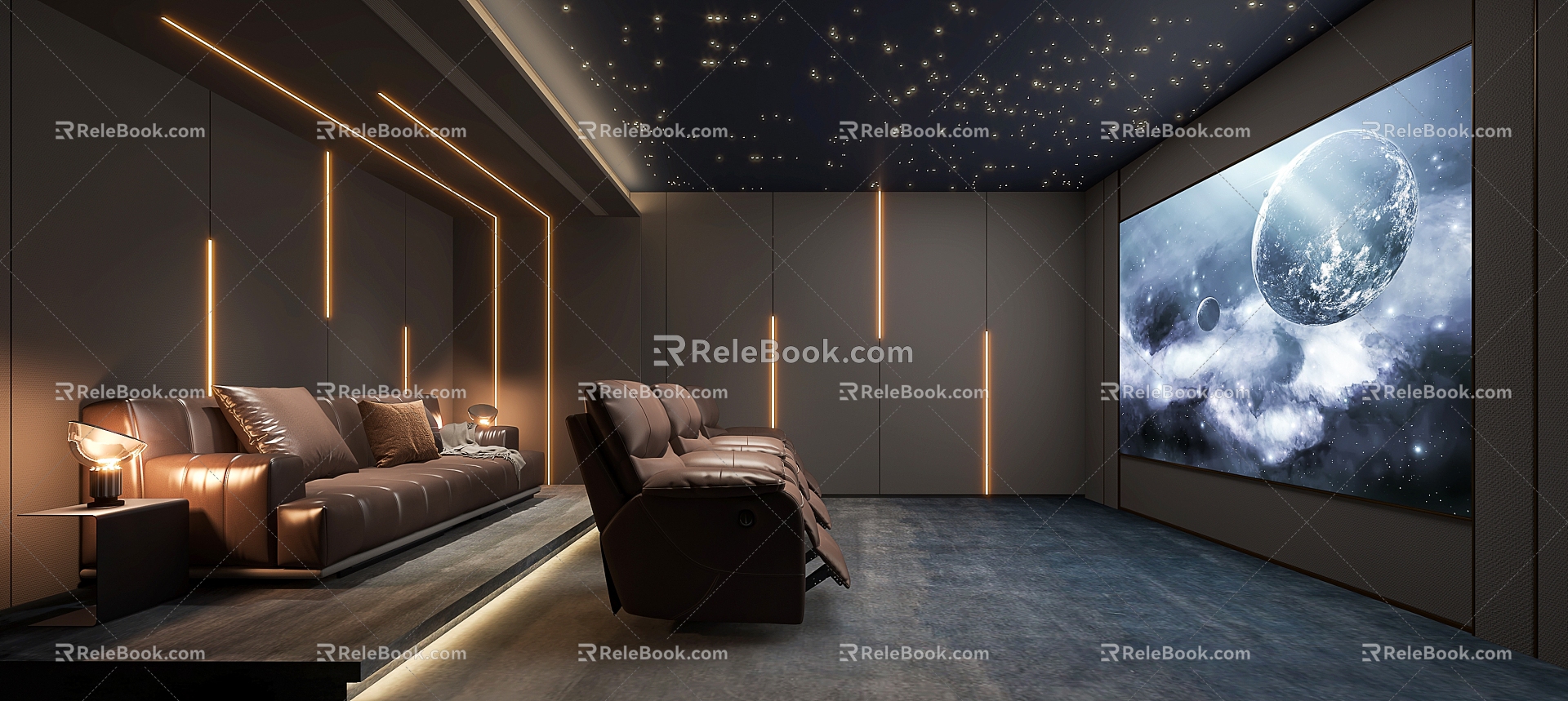 modern video room 3d model