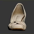 Elegant Beige Women Shoes With Bow Detail On Toe And Block Heel