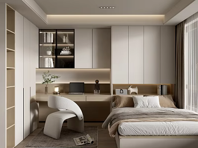 Modern Tatami Bedroom 3d model