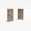 Rustic Wooden Doors With Aged Texture And Metal Hinges Design