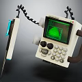 Portable Medical Device With Display Screen Buttons Probe And Coiled Cable