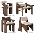 Wooden Frame Leisure Chair Featuring Upholstered Seat Armrest And Various Styles