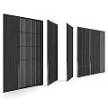 Modern Black Room Dividers With Vertical Slats And Panel Design